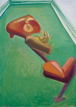 Maria Lassnig, Herzselbstportät im grünen Zimmer, 1968, Öl auf Leinwand, Sammlung Klewan © Maria Lassnig Stiftung / VG Bild-Kunst, Bonn 2021