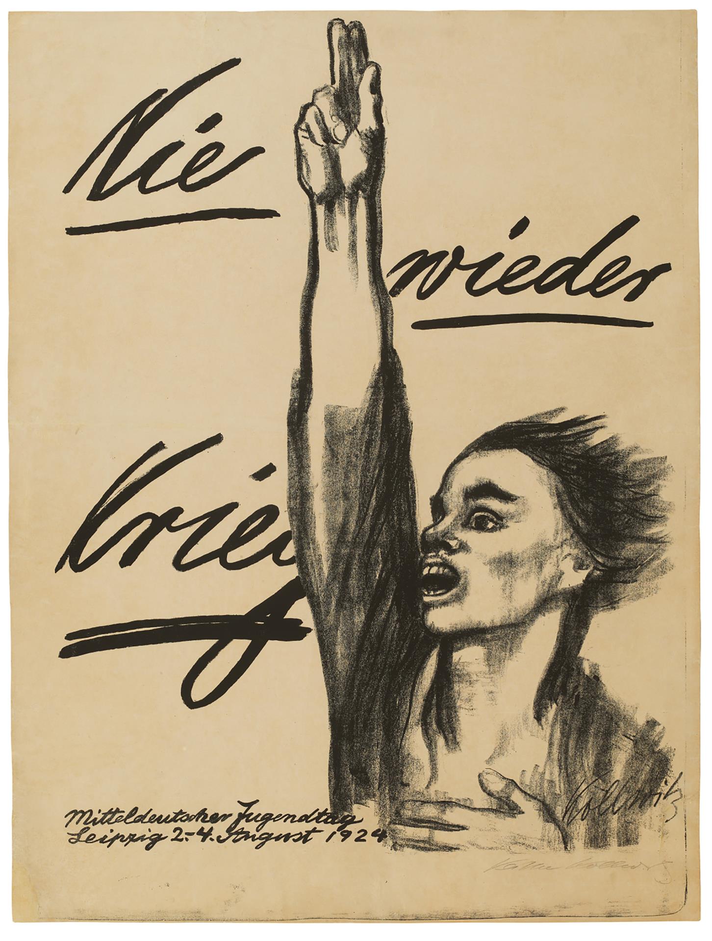 Käthe Kollwitz, Plakat »Nie wieder Krieg«, 1924, Kreide- und Pinsellithographie, Kn 205 III b © Käthe Kollwitz Museum Köln