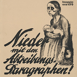 Käthe Kollwitz, Plakat gegen den Paragraphen 218, 1923, Kreidelithographie (Umdruck von einer Zeichnung auf Transparentpapier), Kn 198 II, Käthe Kollwitz Museum Köln