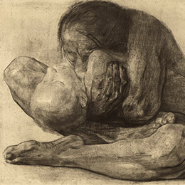 Käthe Kollwitz, Woman with Dead Child, 1903, line etching, drypoint, sandpaper and soft ground 42,4 x 48,6 cm, Kn 81 IX, Käthe Kollwitz Museum Köln, Inv. Nr. 70300/85013