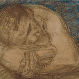 Käthe Kollwitz, Woman with Dead Child, 1903, Brown and blue pastel on drawing paper, 481 x 584 mm, NT 234, Käthe Kollwitz Museum Köln