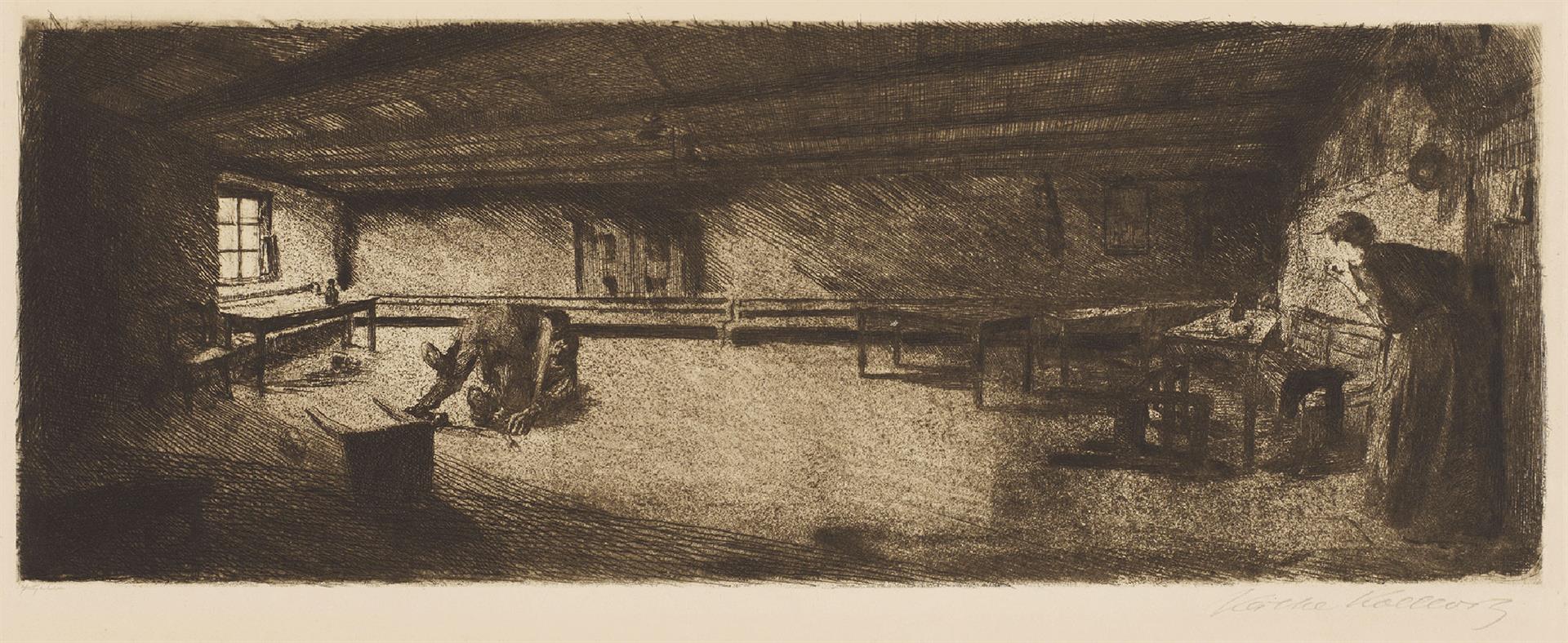 Käthe Kollwitz, scene from Germinal, 1893, line etching, dry-point and emery, Kn 19 III b, Cologne Kollwitz collection © Käthe Kollwitz Museum Köln