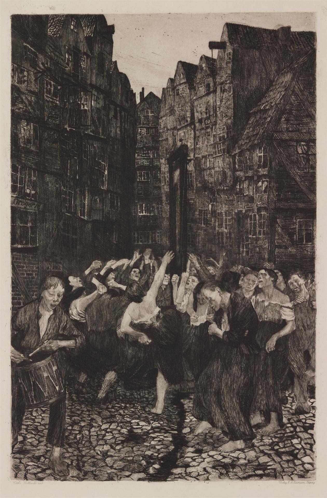 Käthe Kollwitz, Carmagnole, 1910, line etching, drypoint, aquatint, brush etching and emery, Kn 51, Cologne Kollwitz Collection © Käthe Kollwitz Museum Köln