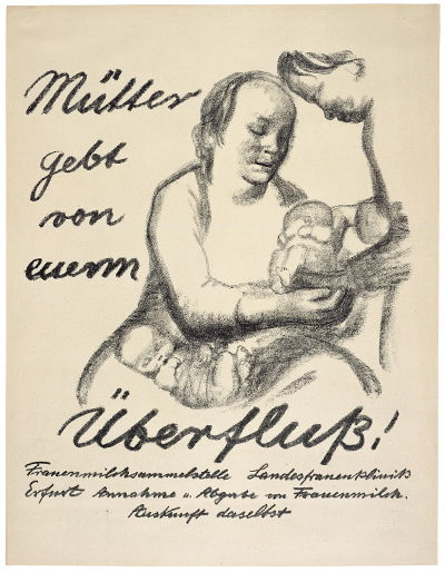 Käthe Kollwitz, Plakat »Mütter gebt von eurem Überfluß!« 1926, Kreidelithographie (Umdruck) Kn 227 IIIb