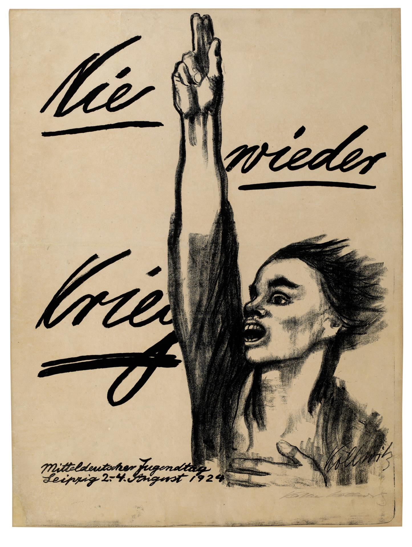 Käthe Kollwitz, affiche »Plus jamais la guerre!«, 1924, lithographie au crayon et au pinceau (report), Kn 205 III b, Collection Kollwitz de Cologne © Käthe Kollwitz Museum Köln