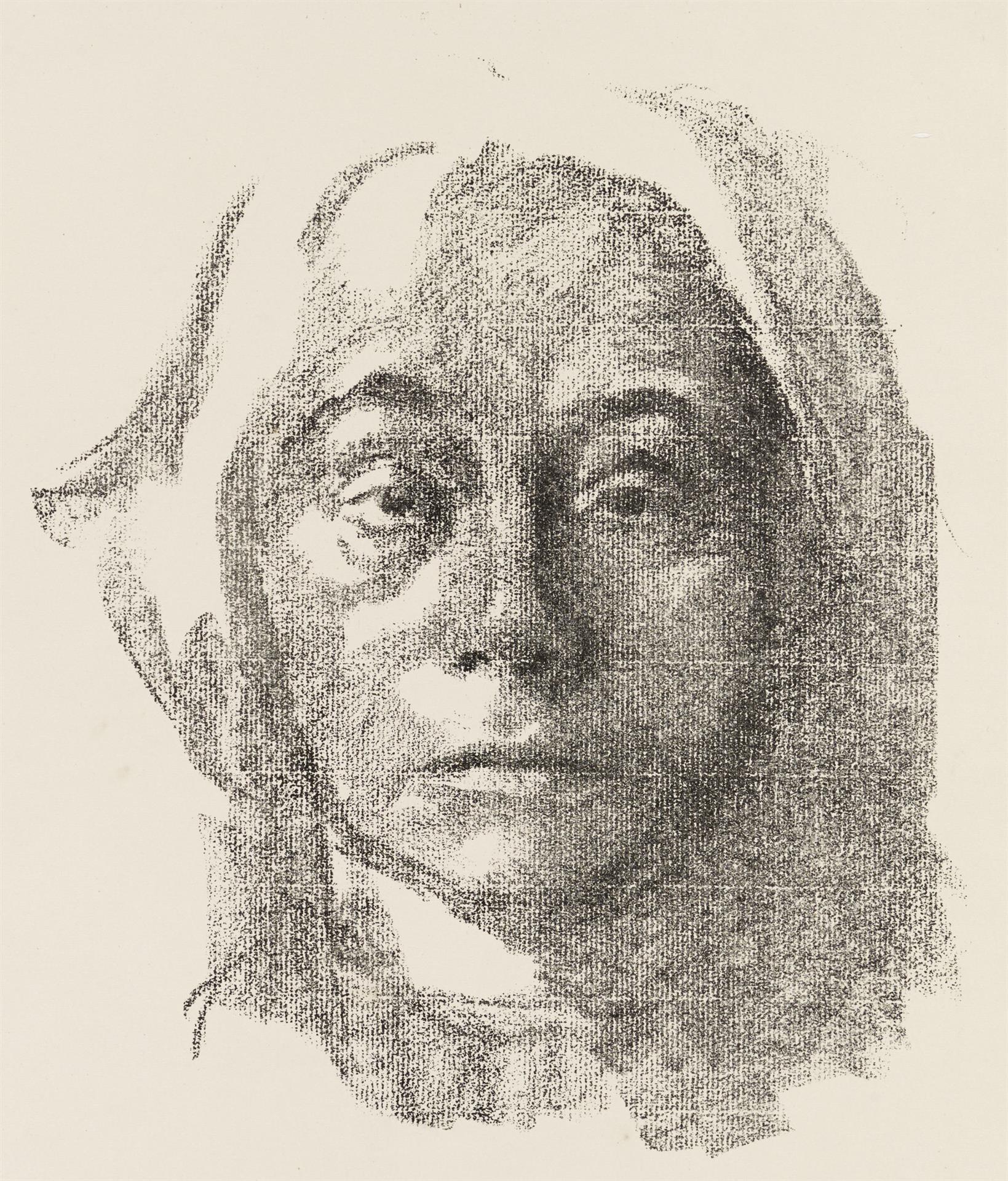 Käthe Kollwitz, Autoportrait, 1915, lithographie au crayon (report), Kn 134 c