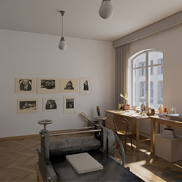 Das virtuelle Atelier im Erdgeschoss des Kollwitz Forum