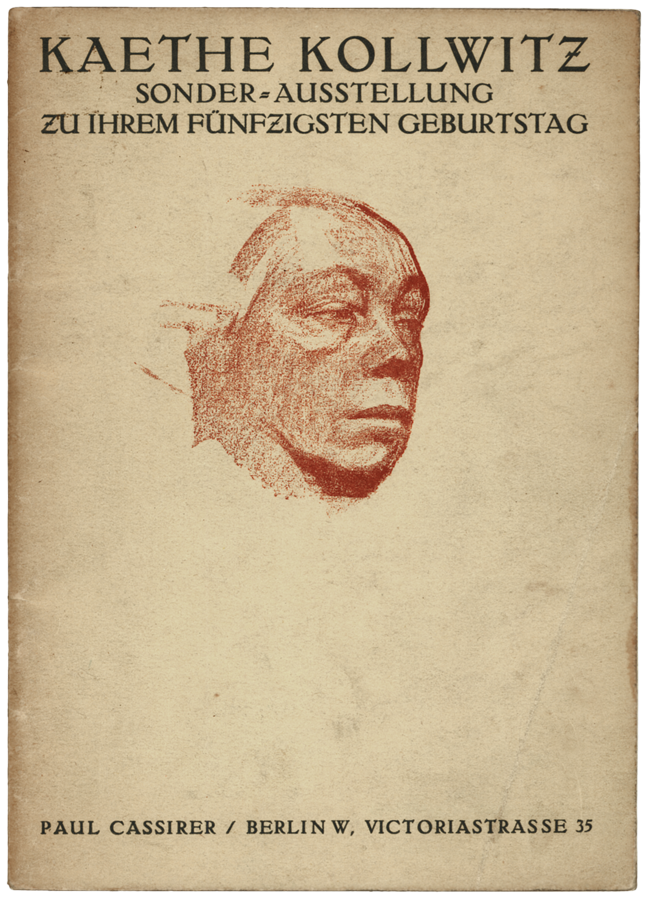 Titelbild des Käthe-Kollwitz-Ausstellungskatalogs anlässlich ihres 50. Geburtstages 1917 in der Galerie Paul Cassirer, Berlin, Repro: Kollwitz Museum Köln 