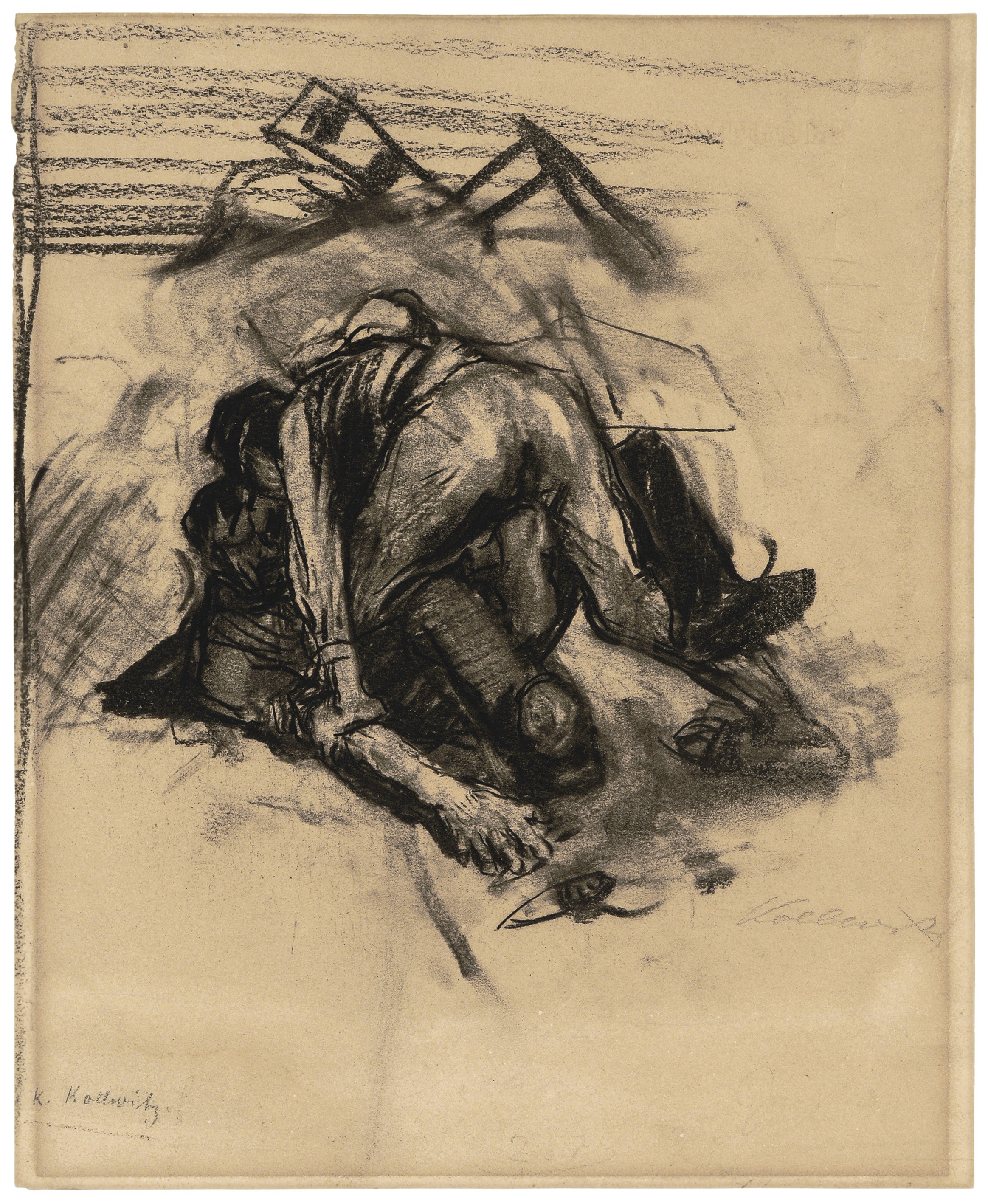 Käthe Kollwitz, Studie zu »Germinal«, um 1891/92, Kohle auf Velin, 340 x 550 mm, NT (82a), Kollwitz Museum Köln, Inv. Nr. 70200/15006.