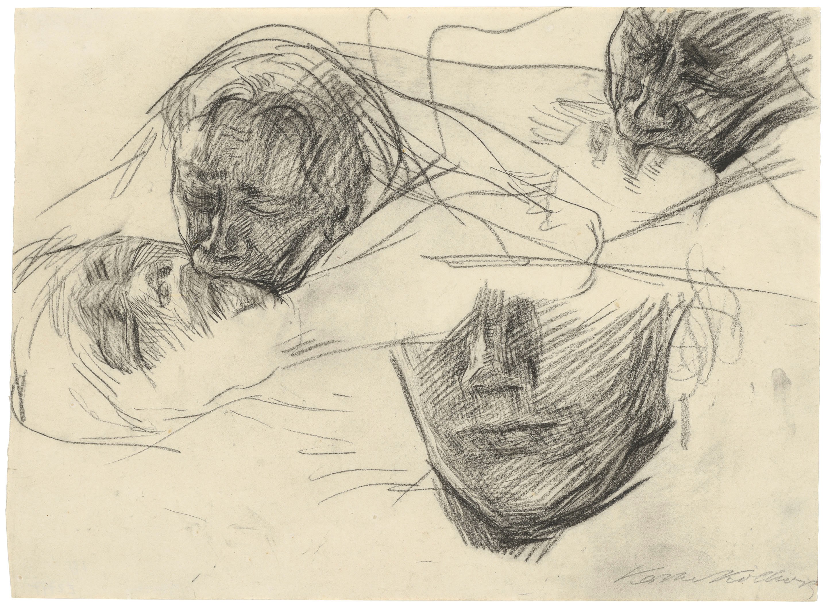 Käthe Kollwitz, Mutter und toter Sohn, 1903, schwarze Kreide auf Bütten, 300 x 407 mm, NT 247, Kollwitz Museum Köln, Inv. Nr. 70200/13002.