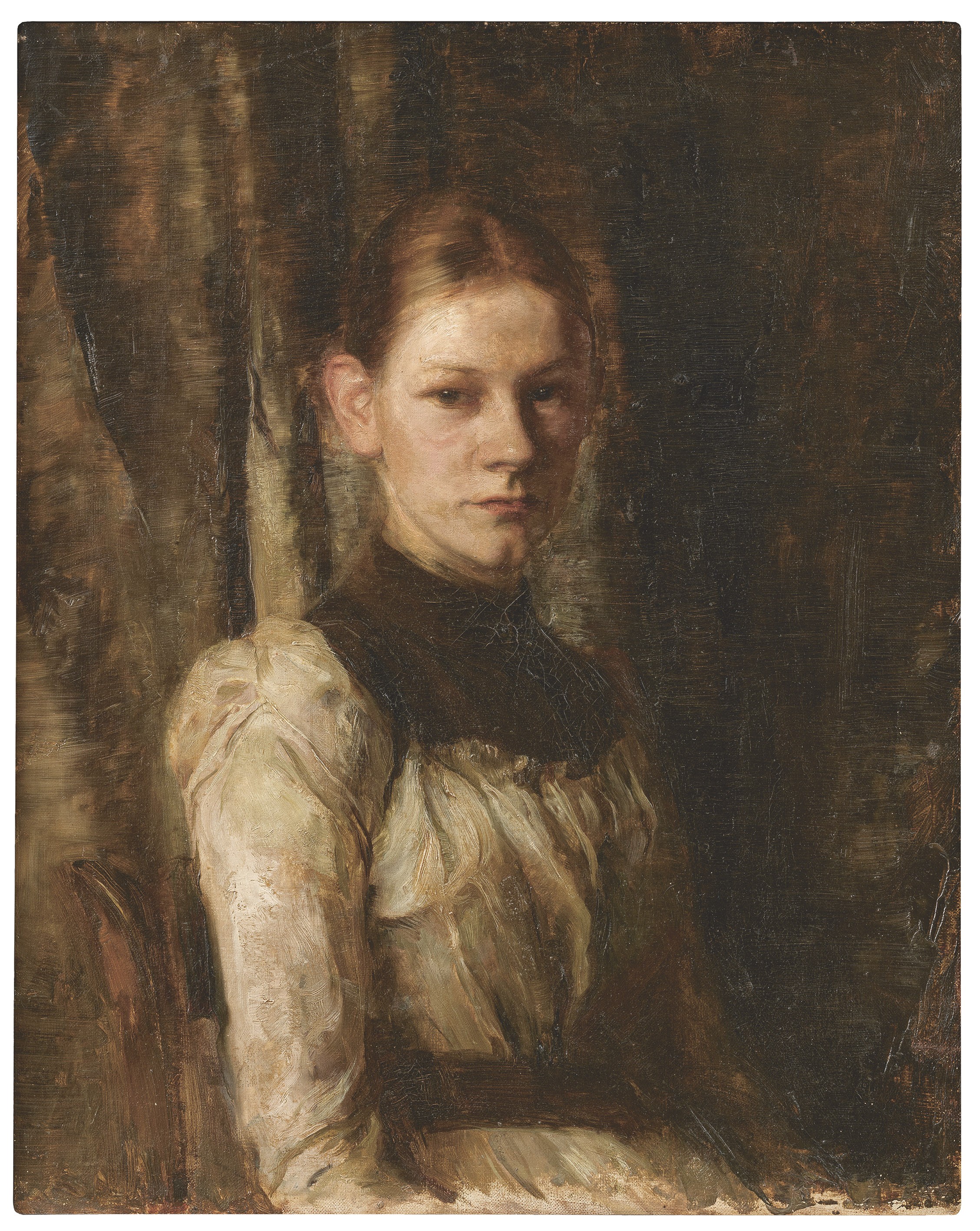 Käthe Schmidt (Kollwitz), Porträt Else Rupp, um 1890, Öl auf Leinwand, 615 x 495 mm, Kollwitz Museum Köln, Dauerleihgabe aus dem Nachlass Rautenberg. 