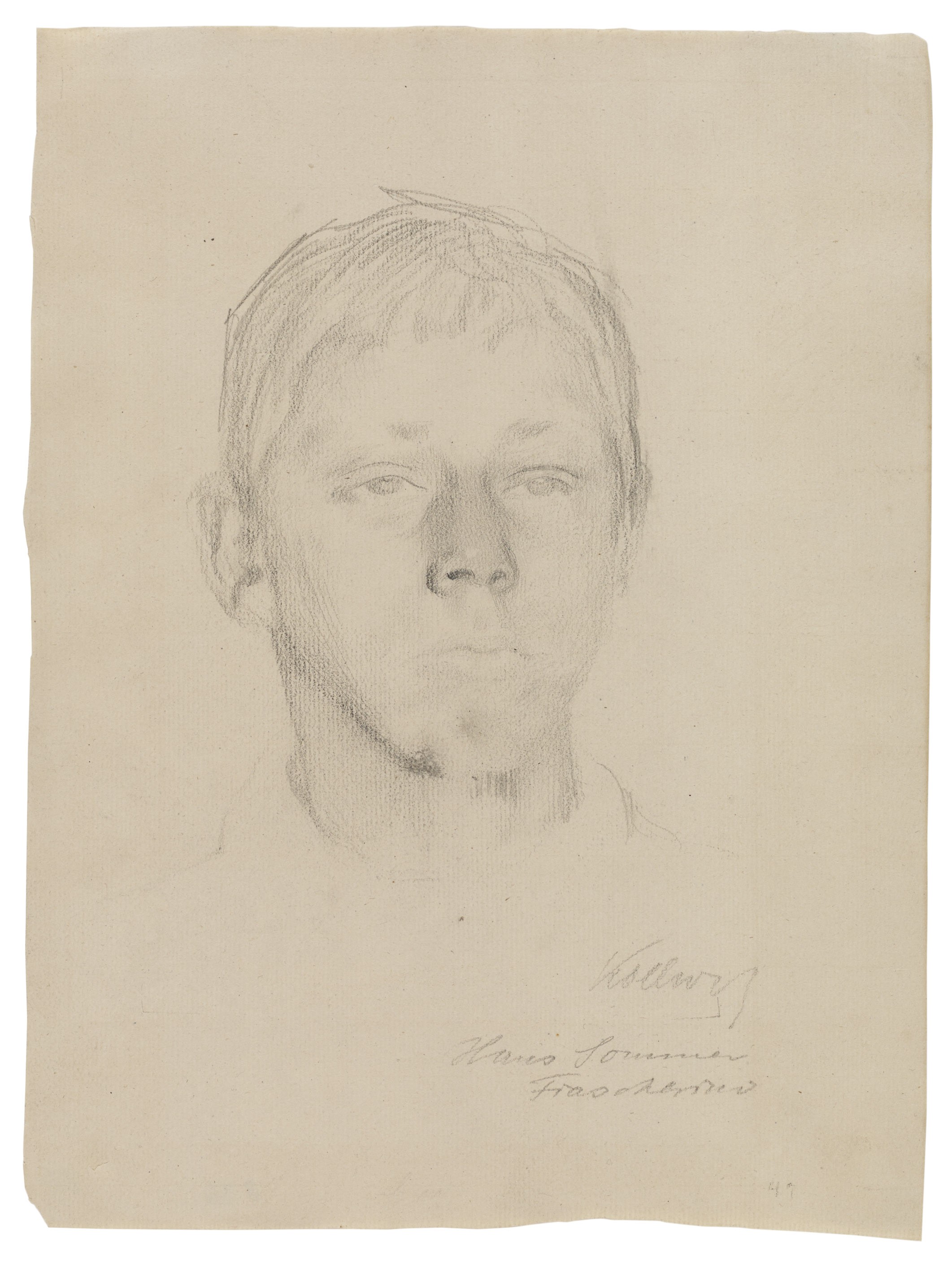 Käthe Kollwitz, Hans, Sommer Fiascherino, Juli 1907, Kohle auf Ingres-Bütten, 310 x 233 mm, NT 424, Kollwitz Museum Köln, Inv. Nr. 70200/06006.