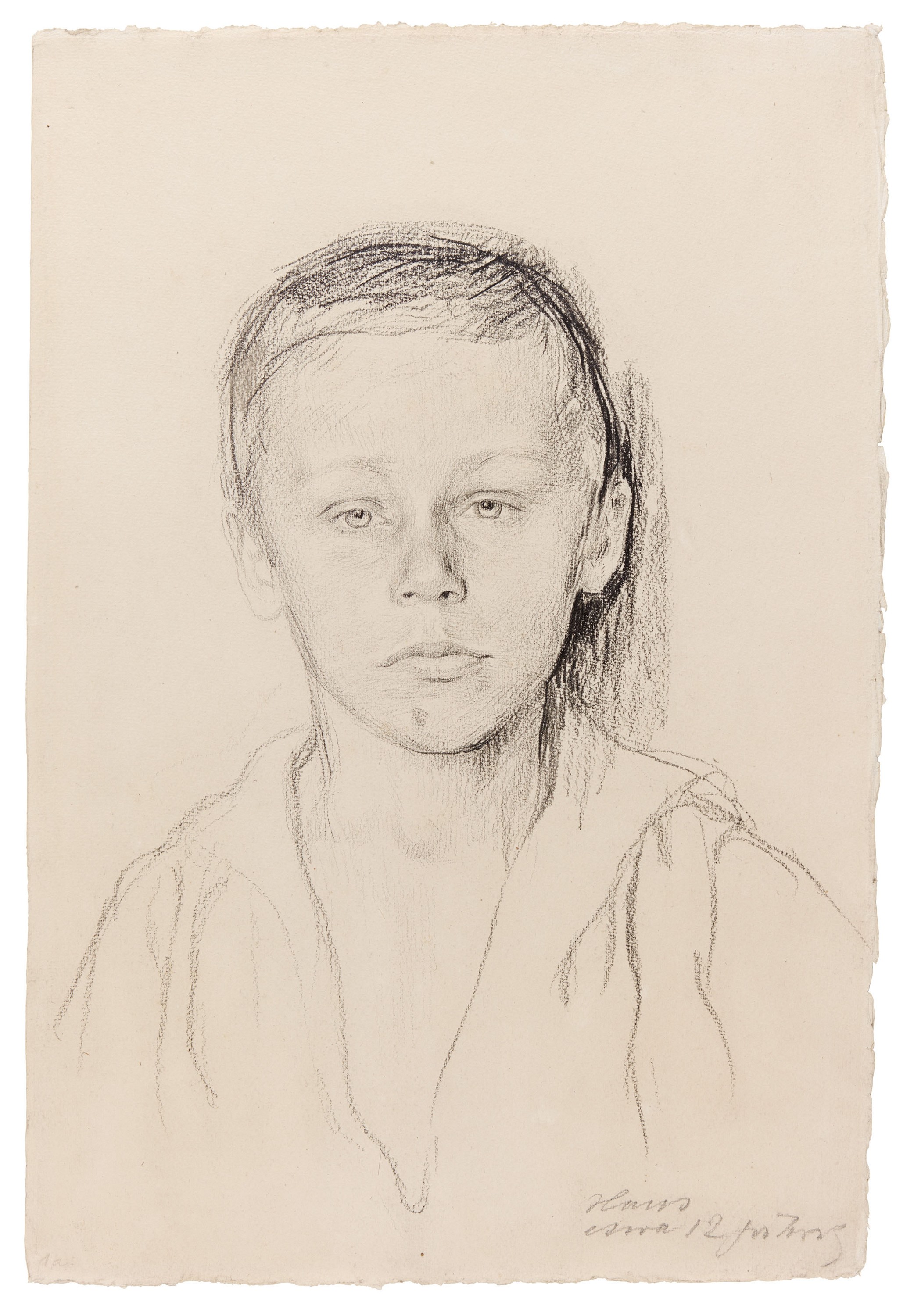 Käthe Kollwitz, Hans Kollwitz, um 1904, Kreide auf schwerem, weißem Bütten, 540 x 360 mm, NT 266, Kollwitz Museum Köln, Inv. Nr. 70200/91003.