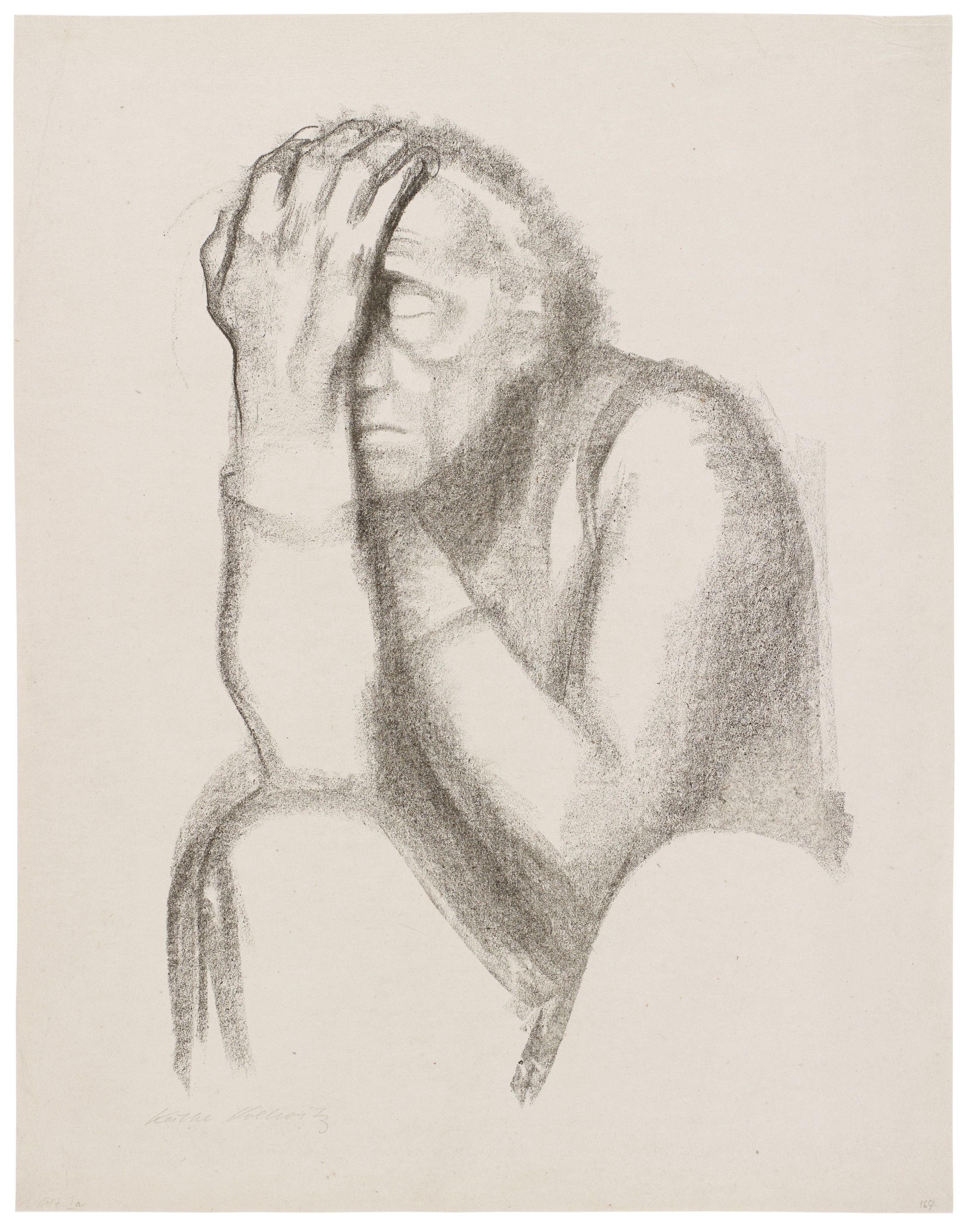 Käthe Kollwitz, Nachdenkende Frau, 1920, Lithografie, 540 x 375 mm, Kn 160 I, Kollwitz Museum Köln, Inv. Nr. 70300/99006.
