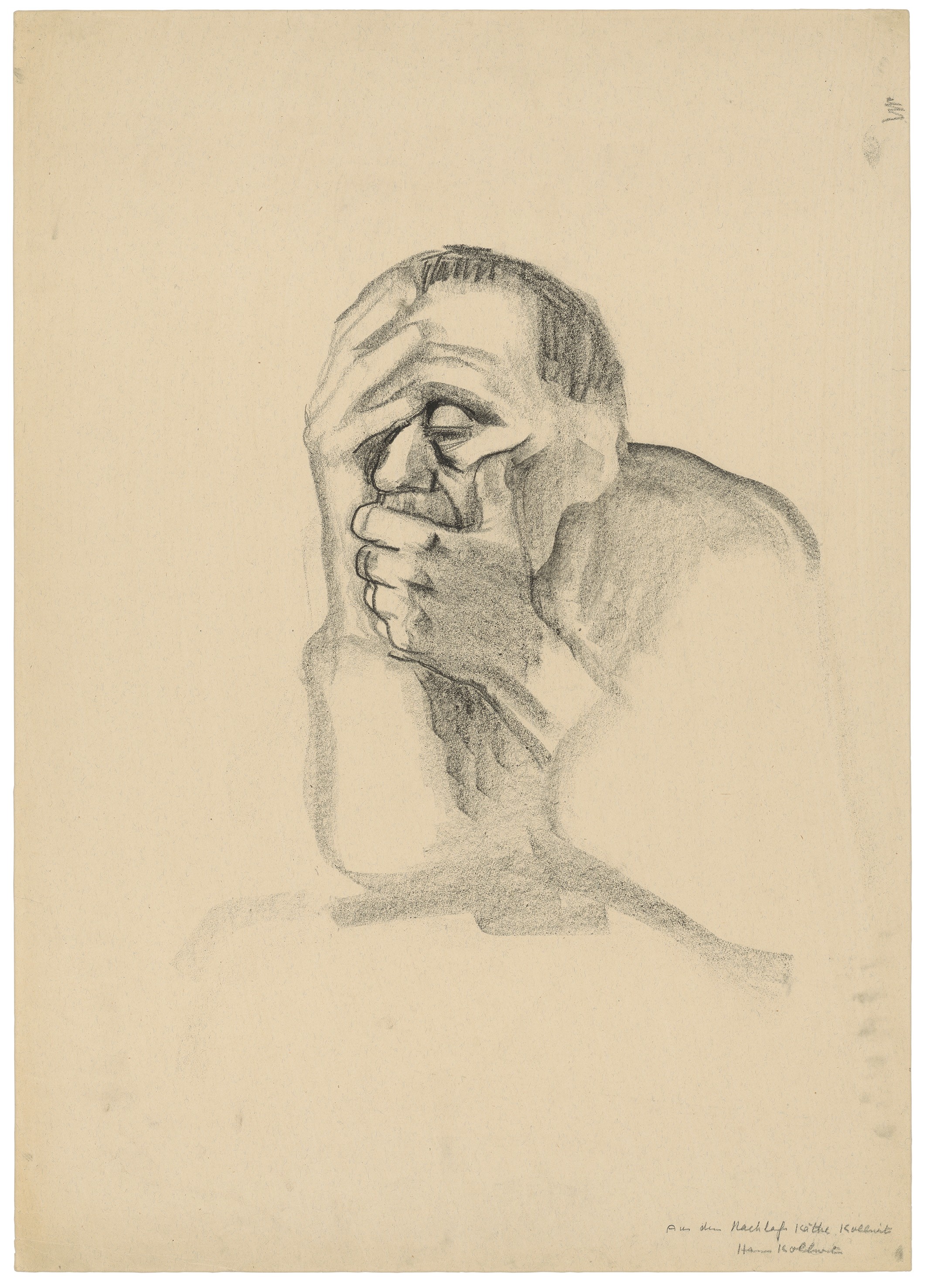 Käthe Kollwitz, Nachdenkender Frau, 1920, Schwarze Kreide, 701 x 497 mm, NT 867, Kollwitz Museum Köln, Inv. Nr. 70200/83032.