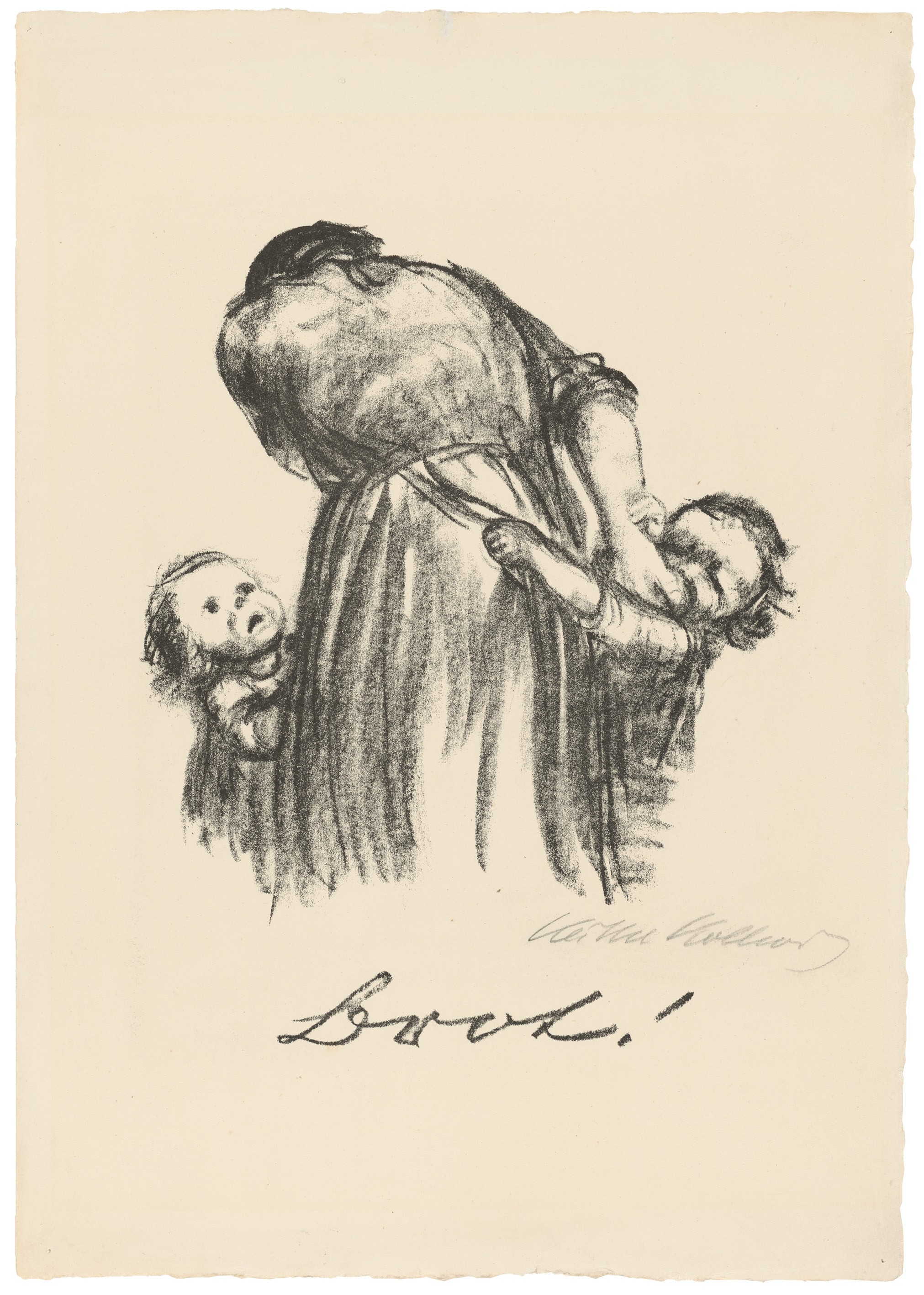 Käthe Kollwitz, »Brot!«, endgültige Fassung, 1924, Kreidelithografie (Umdruck), 352 x 285 mm, Kn 208 III, Kollwitz Museum Köln, Inv. Nr. 70300/85042.