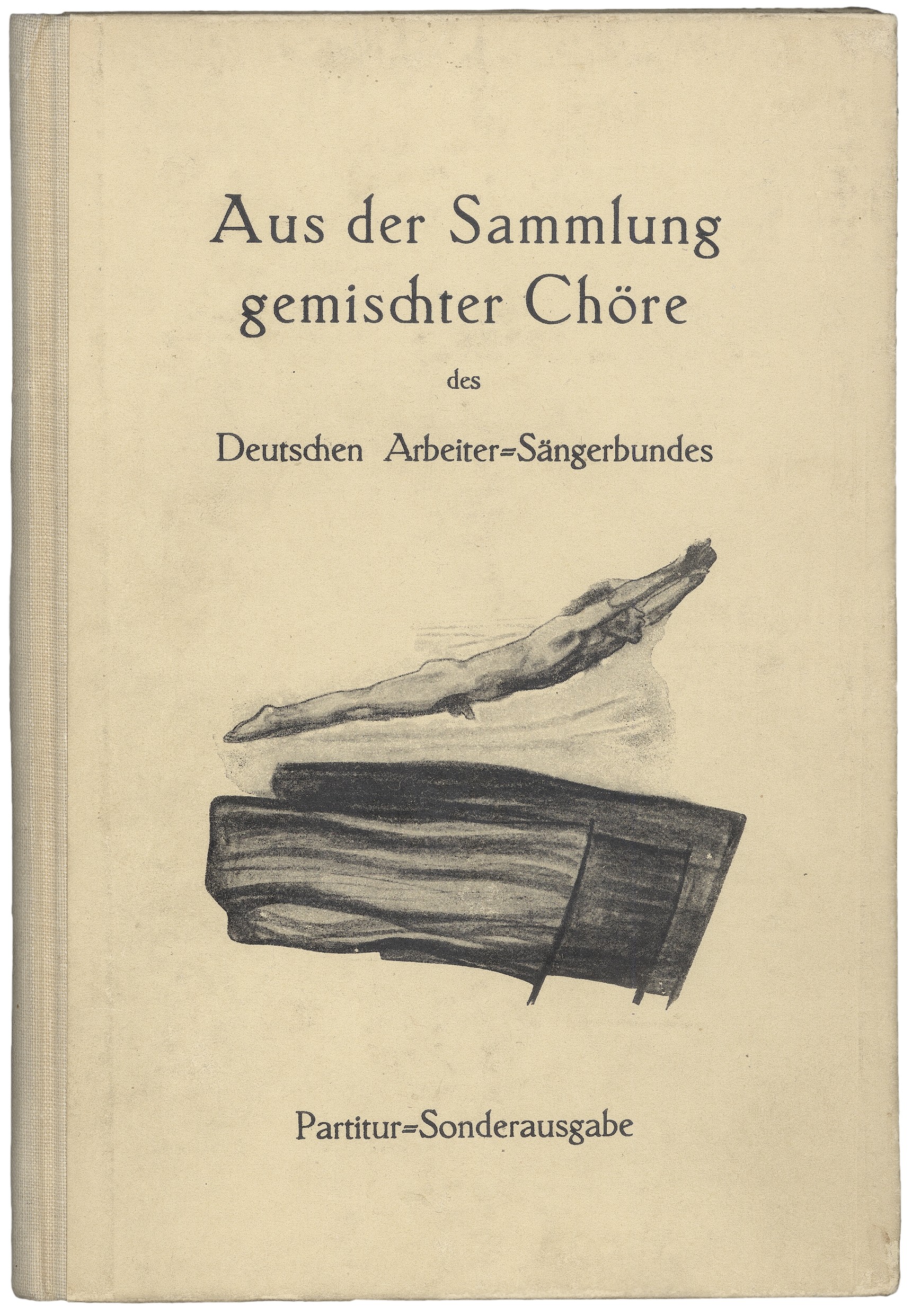 Einbandillustration der Broschüre »Aus der Sammlung gemischter Chöre des Deutschen Arbeiter-Sängerbunds«, hrsg. von Alfred Guttmann, 1926, Kollwitz Museum Köln, Bibliothek, Repro: Kollwitz Museum Köln