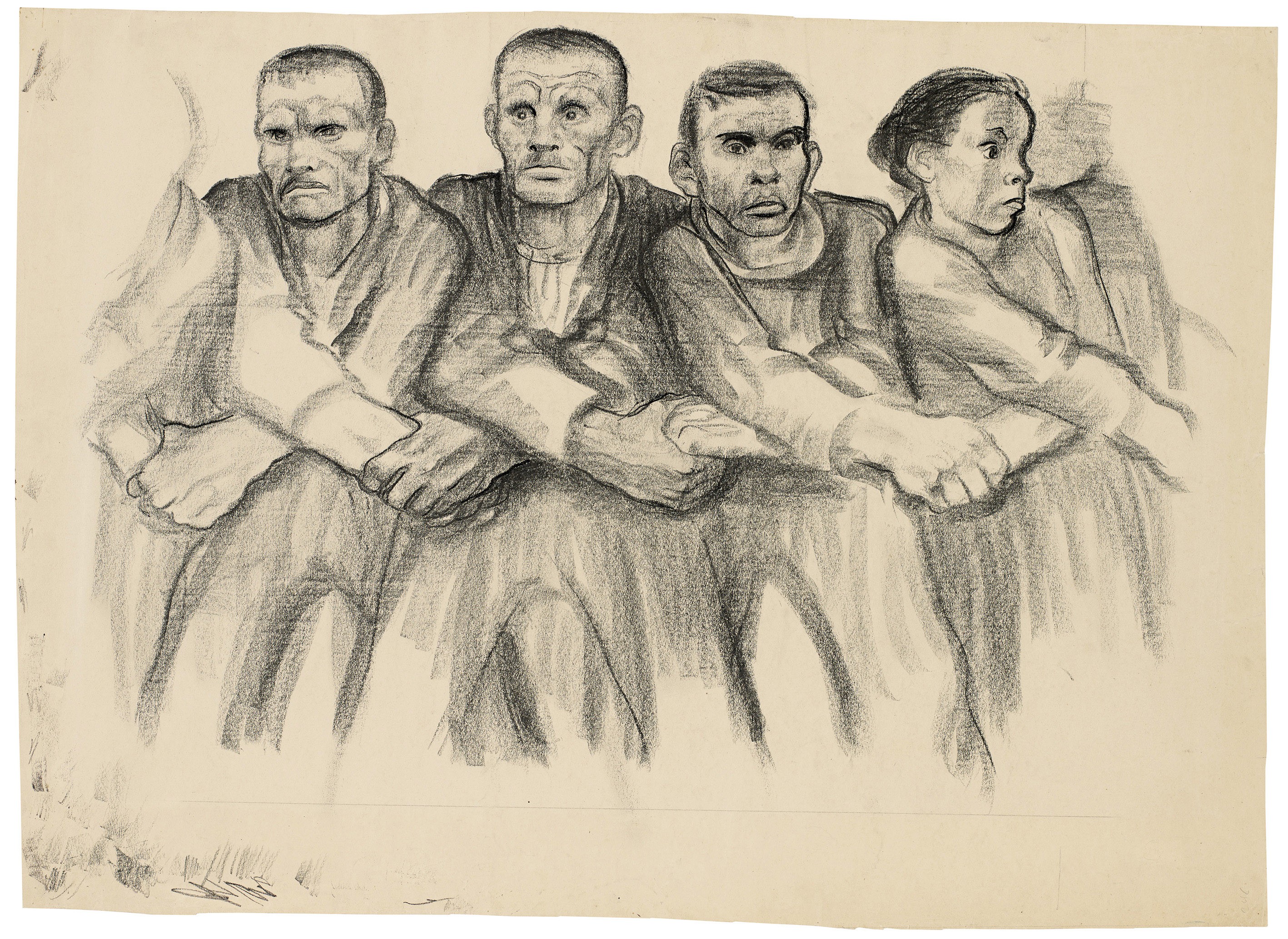 Käthe Kollwitz, Solidarität, 1931/32, Lithokreide auf Karton, 635 x 877 mm, NT 1229, Kollwitz Museum Köln, Inv. Nr. 70200/84023.