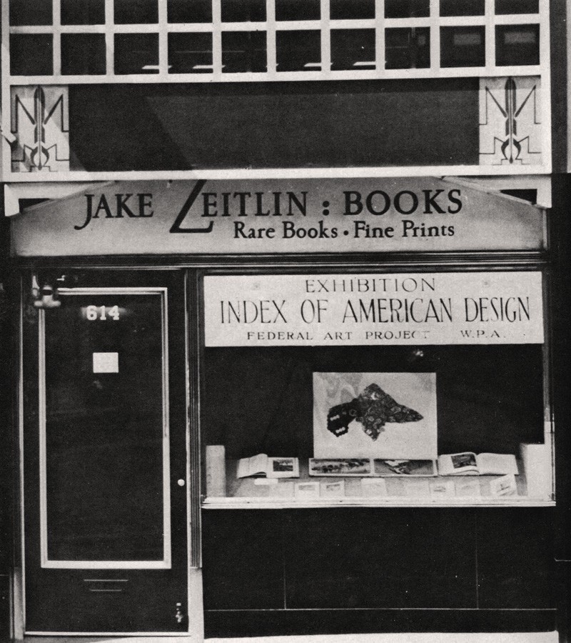 Jake Zeitlin Bookshop and Gallery, 1937, photographer unknown © courtesy Eric Lloyd Wright.