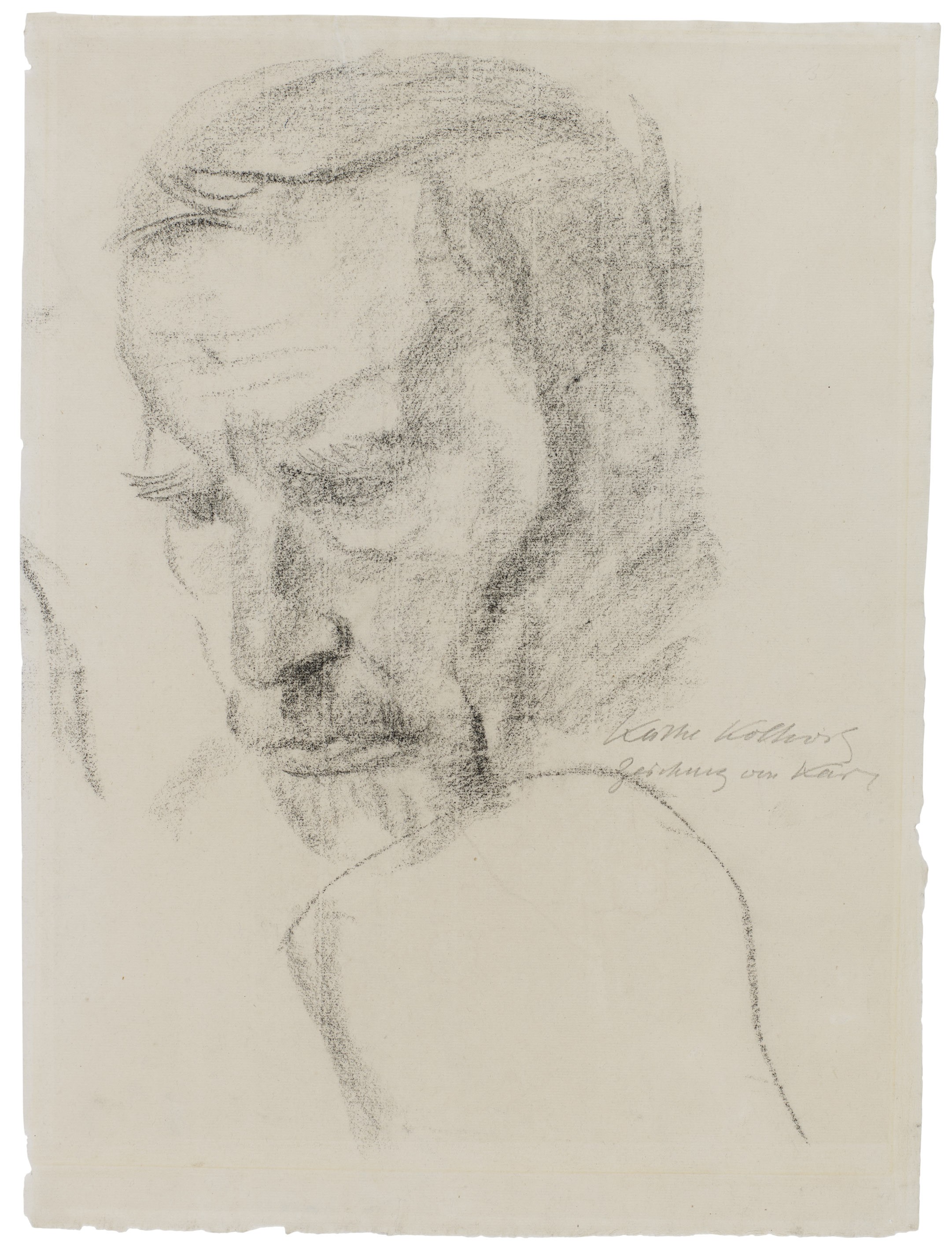 Käthe Kollwitz, Dr. Karl Kollwitz, c. 1938/39, black chalk on Ingres laid paper, 460 × 336 mm, NT 1280, Kollwitz Museum Köln, Inv. No. 70200/00014.