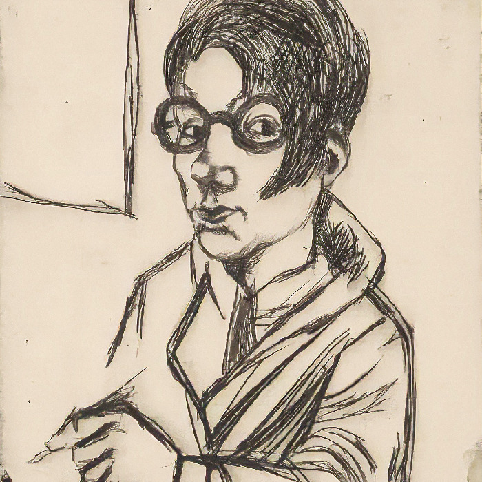 Hanna Nagel, Untitled (Self-Portrait with Glasses), 1928, Etching, 13,9 x 11,9 cm, Kunsthalle Mannheim © VG Bildkunst, Bonn 2026