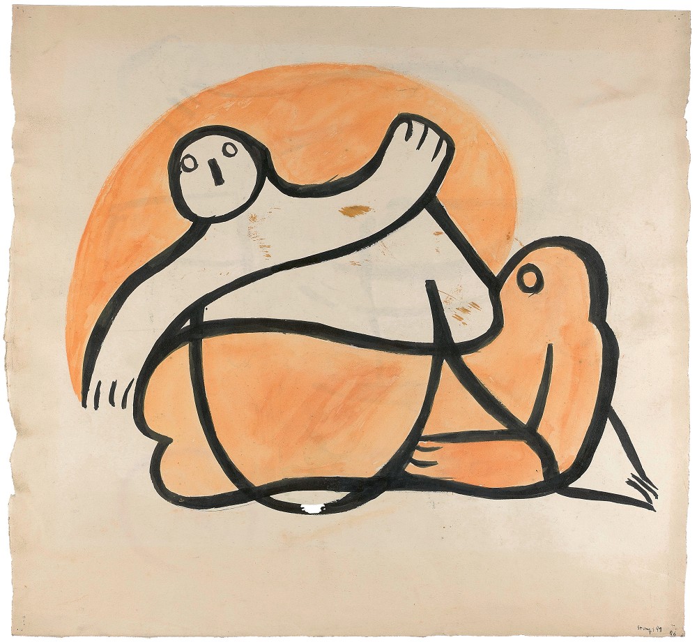Louise Stomps, Ohne Titel, 1948, Tusche und Aquarell, 405 x 430 mm, Nachlass Louise Stomps © Nachlass Louise Stomps, VG Bild-Kunst, Bonn 2026