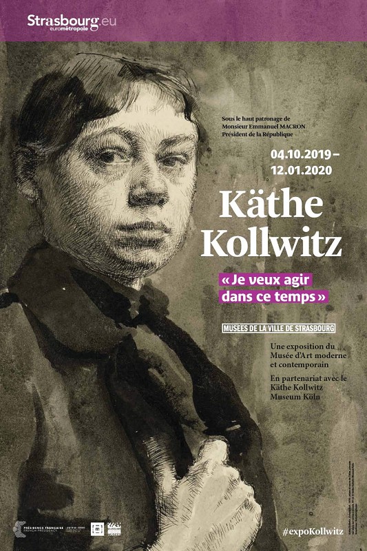 Poster: Käthe Kollwitz. »Je veux agir dans ce temps«, Musée d’Art moderne et contemporain de Strasbourg, 4.10.2019 — 12.1.2020