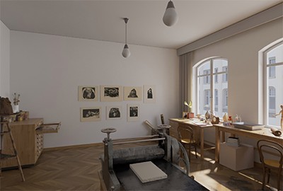 Käthe Kollwitz’s Virtual Studio – An interactive video and audio installation