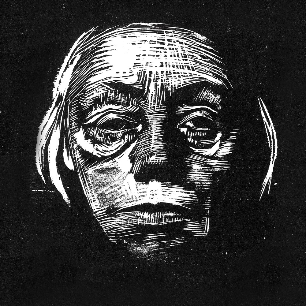 Käthe Kollwitz, Frontal Self-Portrait, 1922/23, Woodcut, 151 x 156 mm, Kn 193 XIV b, Kollwitz Museum Köln, Inv. Nr. 70300/84032 (ed.)