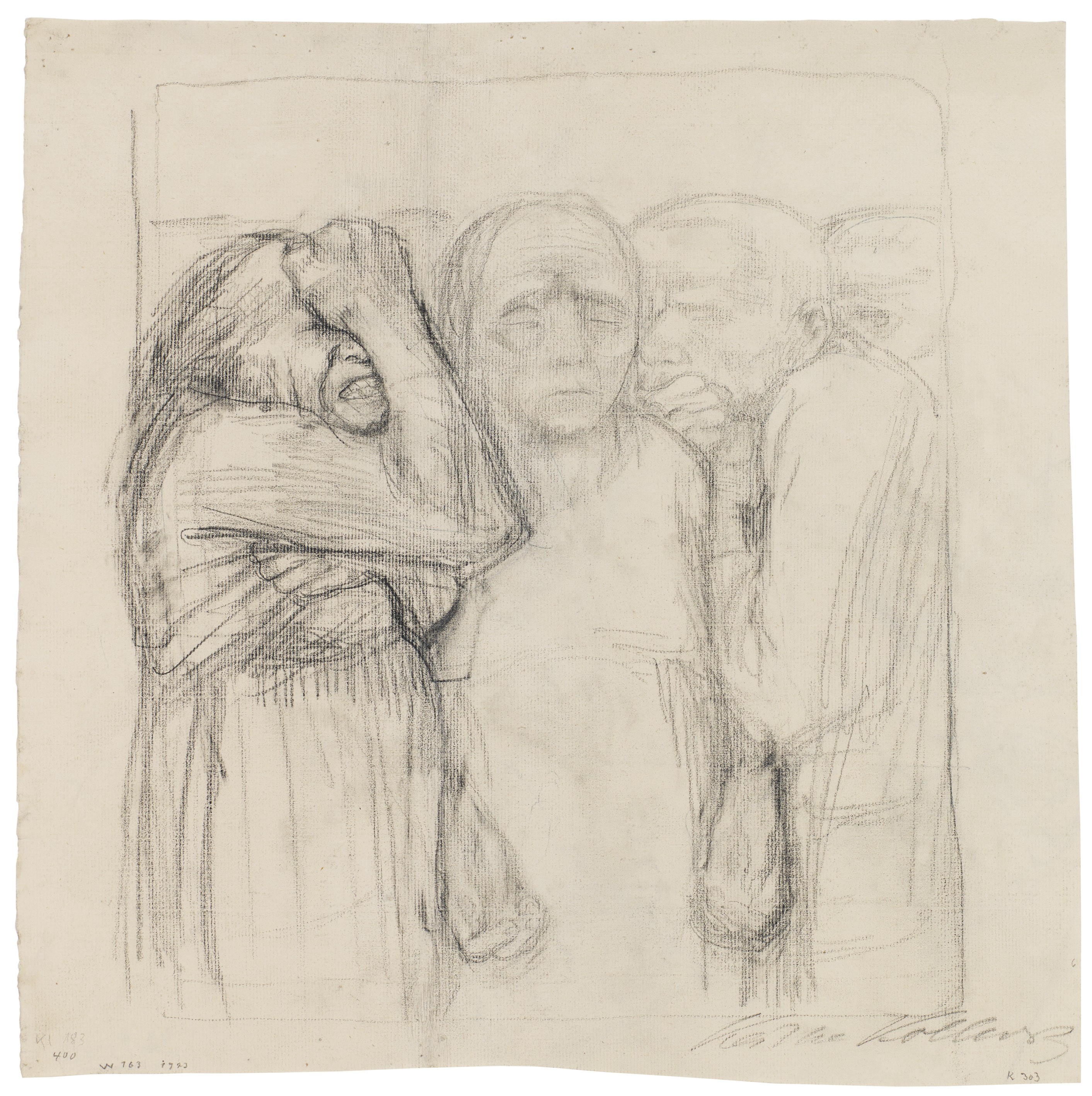 Käthe Kollwitz, Das Volk, 1923, Bleistift auf Bütten, 378 x 383 mm, NT 978, Kollwitz Museum Köln, Inv. Nr. 70200/93002.