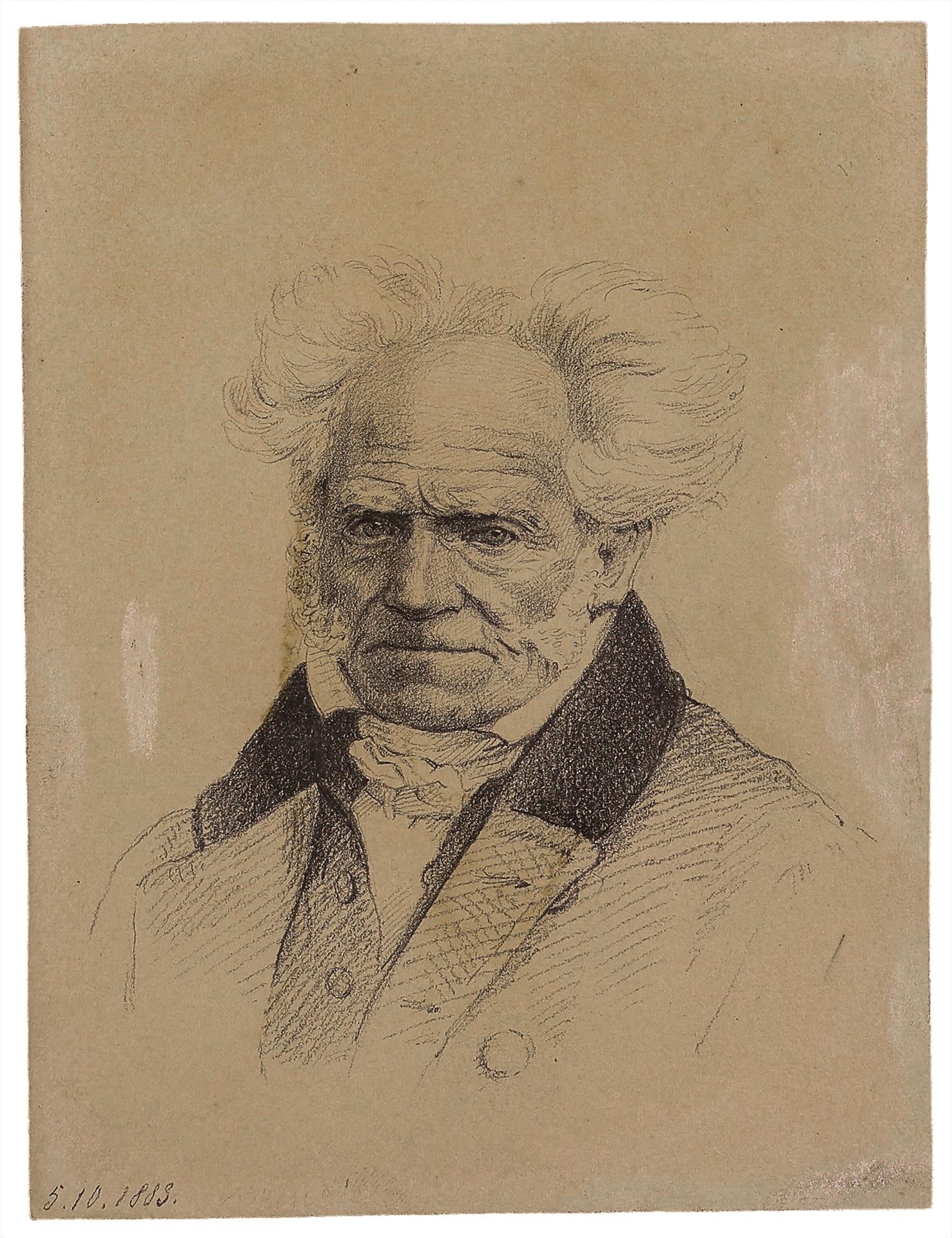 Käthe Schmidt (Kollwitz), Arthur Schopenhauer, 1883, pencil on drawing board, not listed in the Catalogue Raisonné, 158 × 120 mm, Kollwitz Museum Köln, gift of Brian McCrindle, 2025.