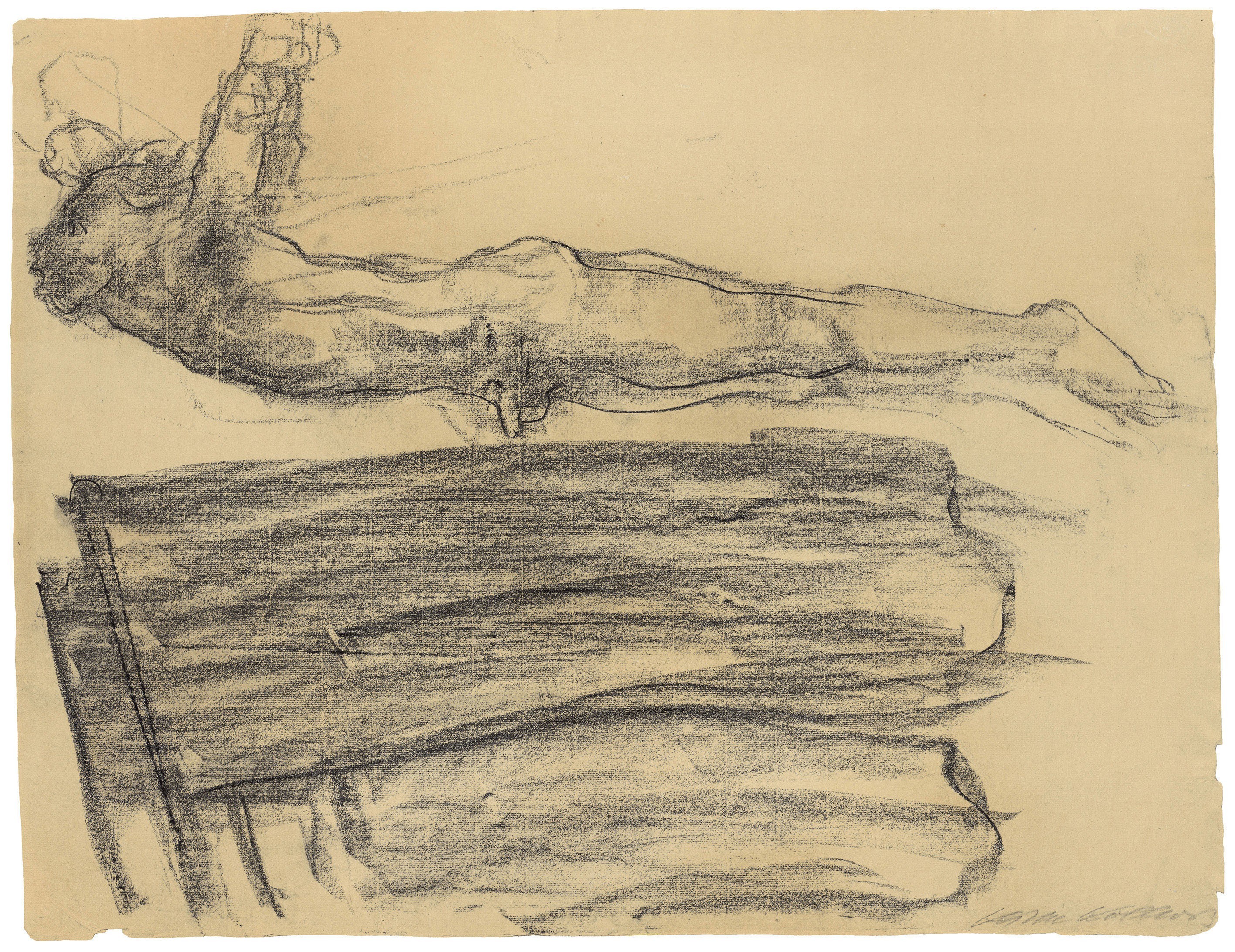 Käthe Kollwitz, Banners, 1925, charcoal on Ingres paper, 465 x 603 mm, NT 1090, Kollwitz Museum Köln, Inv. Nr. 70200/84017.