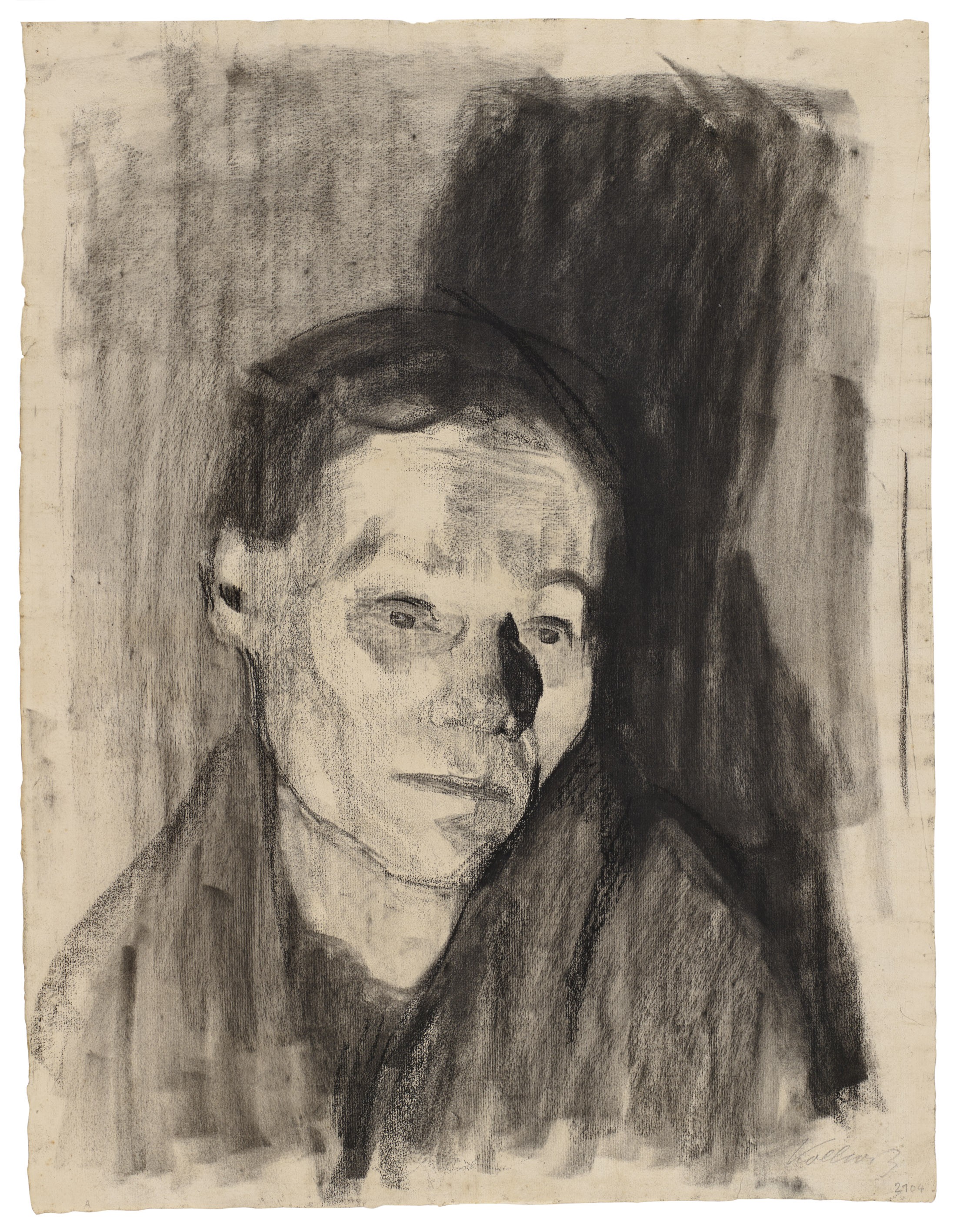 Käthe Kollwitz, Arbeiterfrau, 1906, Kohle auf Ingres-Bütten, 620 x 474 mm, NT 406, Kollwitz Museum Köln, Inv. Nr. 70200/97006.