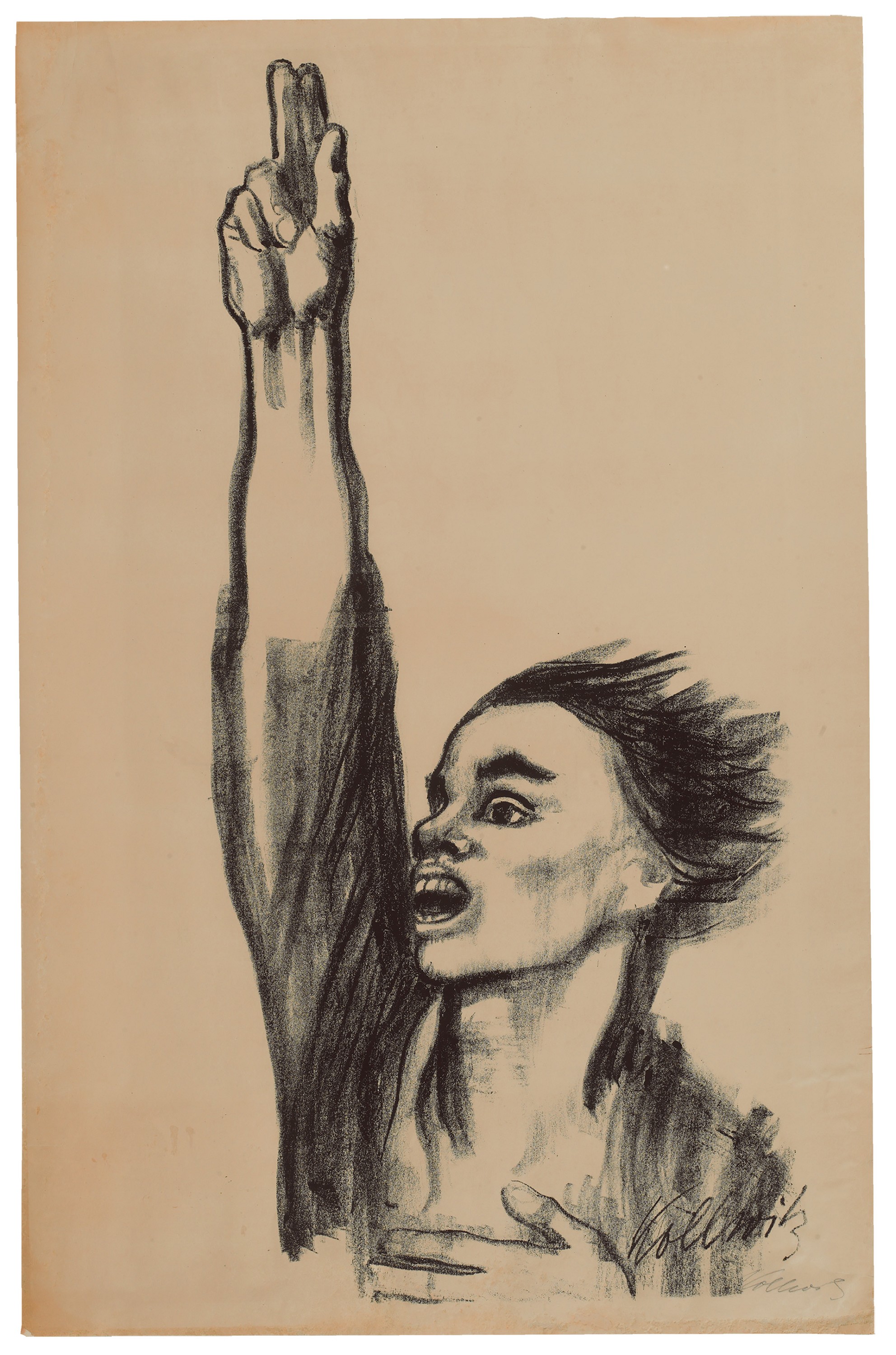 Käthe Kollwitz, »Nie wieder Krieg«, 1924, Kreide- und Pinsellithografie, vor der Schrift, jedoch mit lithographierter Signatur, 940 x 435 mm, Kn 205 II b, Kollwitz Museum Köln, Inv. Nr. 70300/97004.