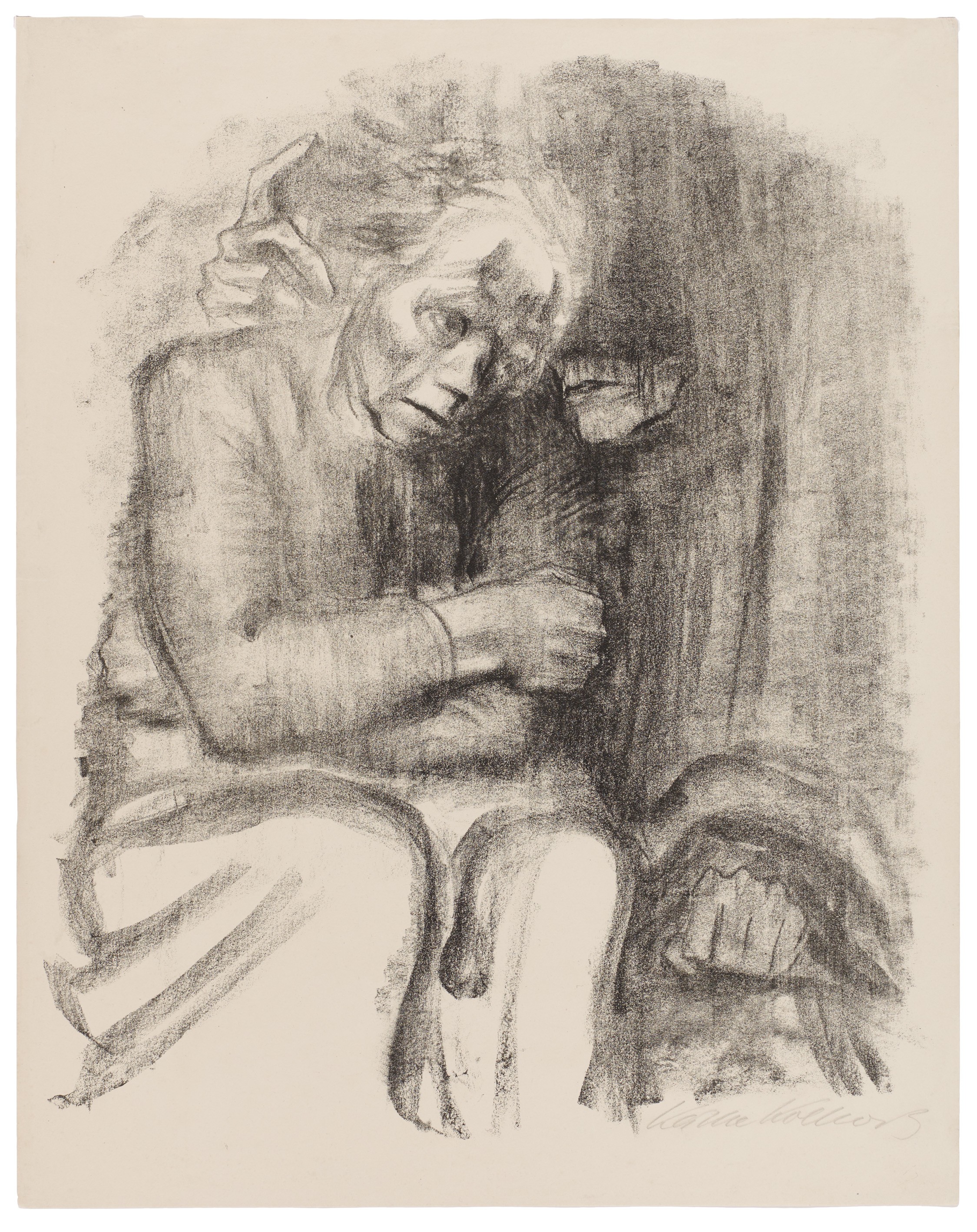 Käthe Kollwitz, Abschied und Tod, 1923, Kreidelithografie (Umdruck), 535 x 430 mm, Kn 200 II b, Kollwitz Museum Köln, Inv. Nr. 70300/00019.