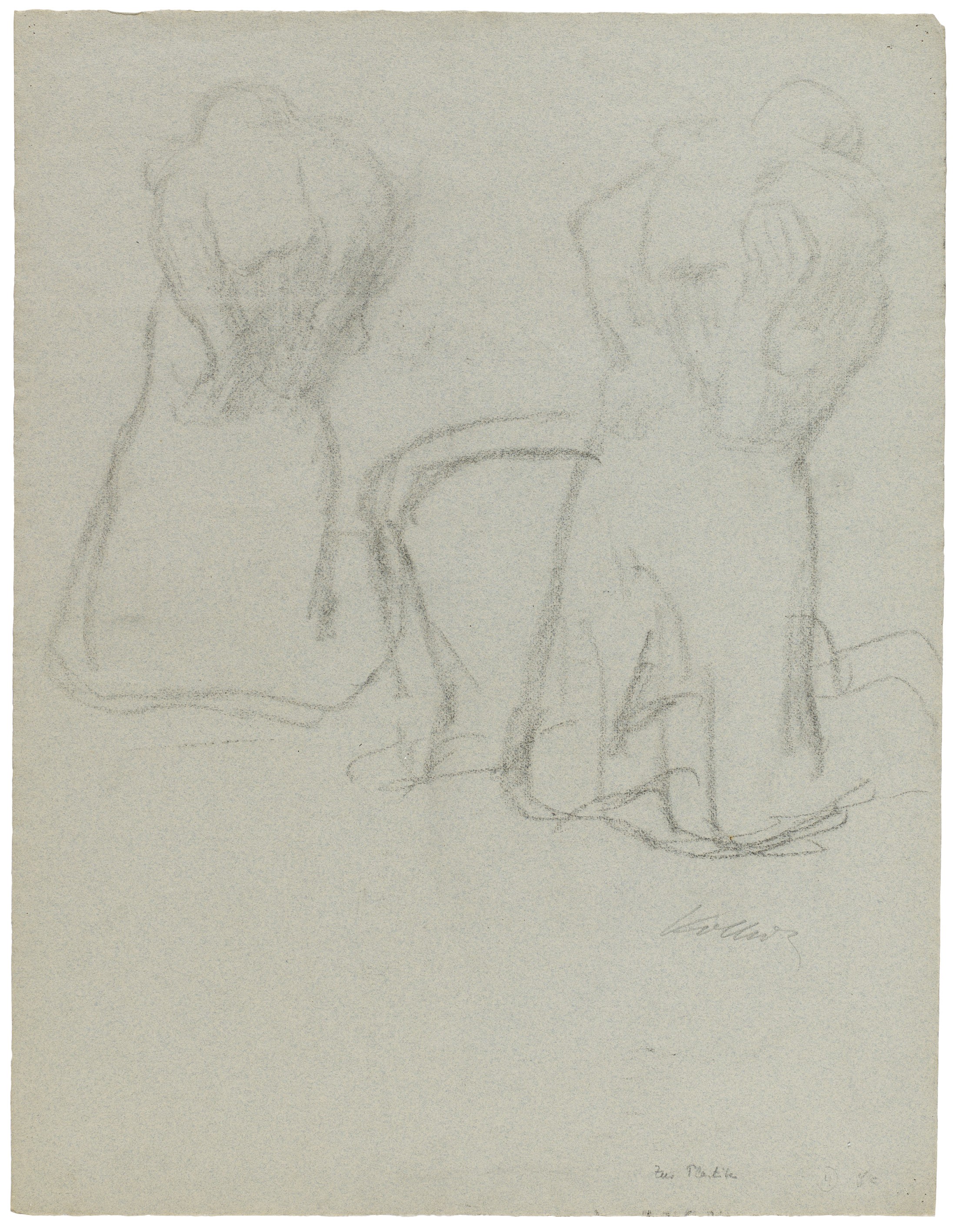Käthe Kollwitz, Frau mit Kind über der Schulter, um 1915 bis 1919, Kohle auf Ingres-Papier, 620 x 480 mm, NT 725, Kollwitz Museum Köln, Inv. Nr. 70200/02016.