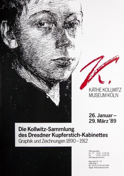 Plakat zur Ausstellung "Die Kollwitz Sammlung des Dresdner Kupferstich-Kabinettes. Graphik und Zeichnungen 1890–1912"