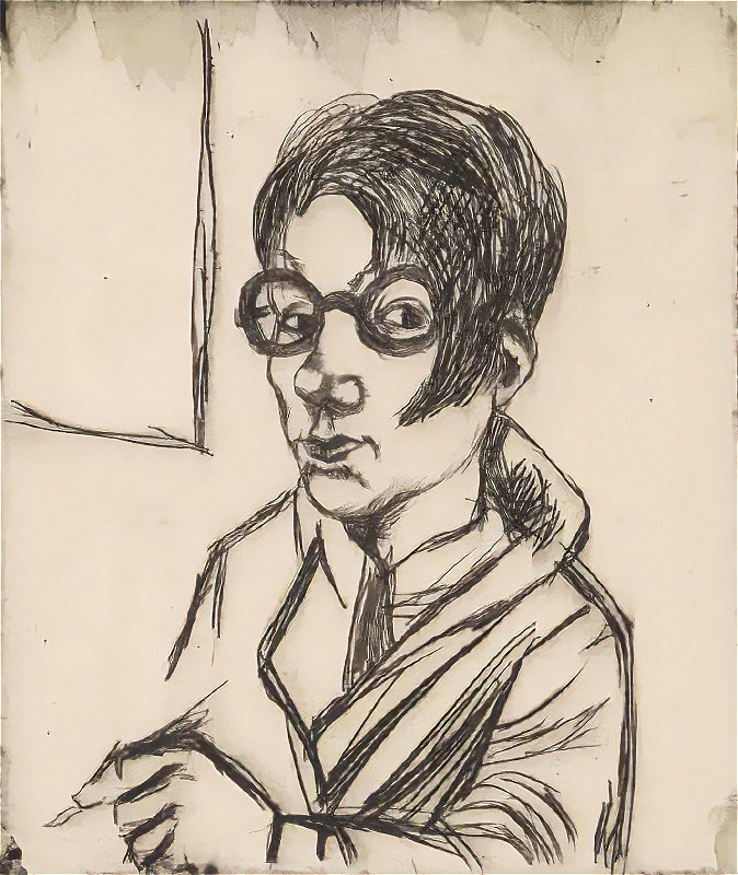 Hanna Nagel (1907–1975), Ohne Titel (Selbstbildnis mit Brille), 1928, Radierung, 13,9 x 11,9 cm, Kunsthalle Mannheim © VG Bildkunst, Bonn 2026